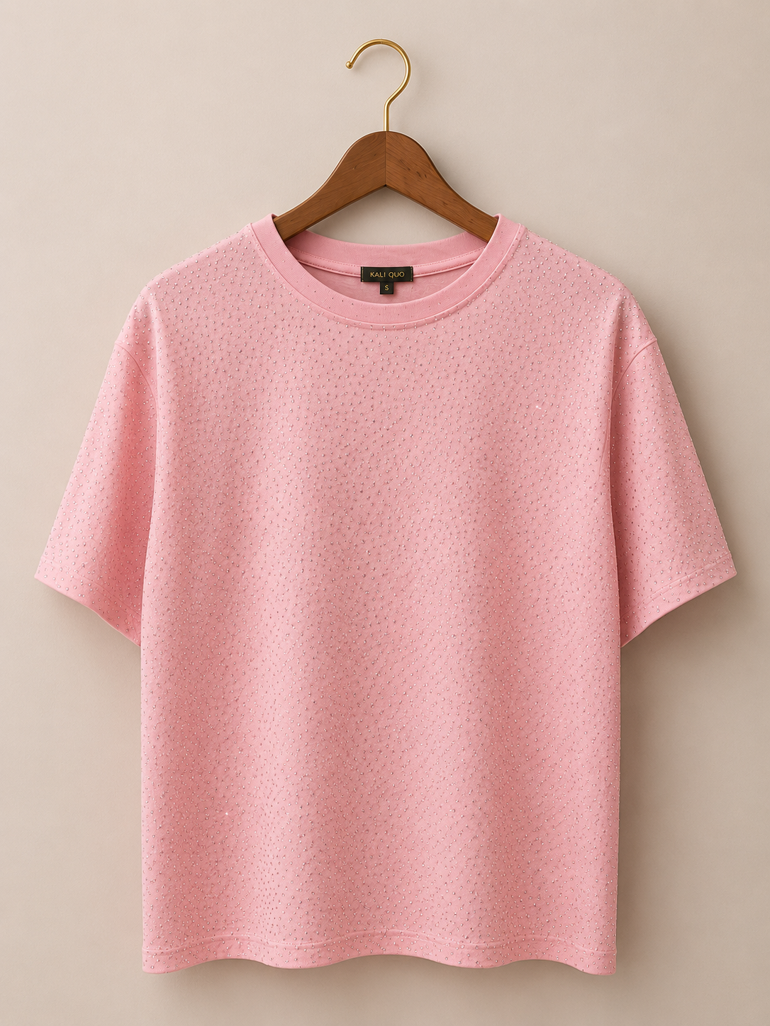 Rhinestone oversized pink top